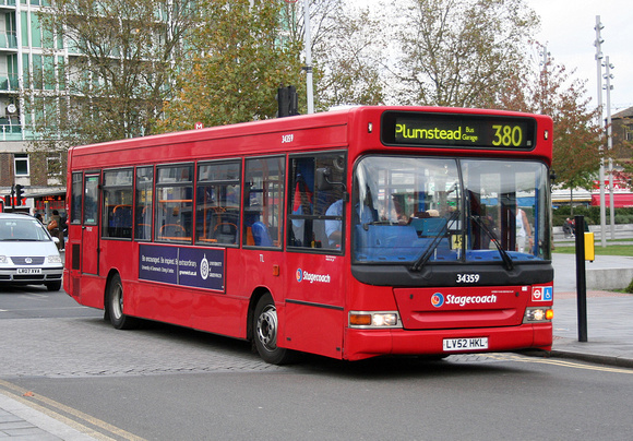 Route 380, Stagecoach London 34359, LV52HKL, Woolwich