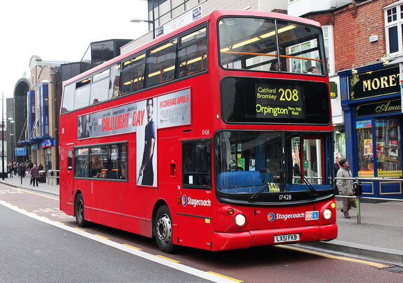 Route 208, Stagecoach London 17428, LX51FKB, Bromley