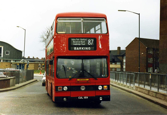 Route 87, London Transport, T115, CUL115V, Barking