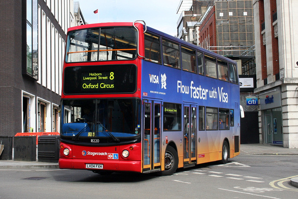 Route 8, Stagecoach London 18220, LX04FXHM, Hanover Street