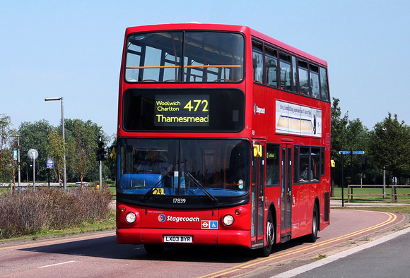 Route 472, Stagecoach London 17839, LX03BYR, North Greenwich