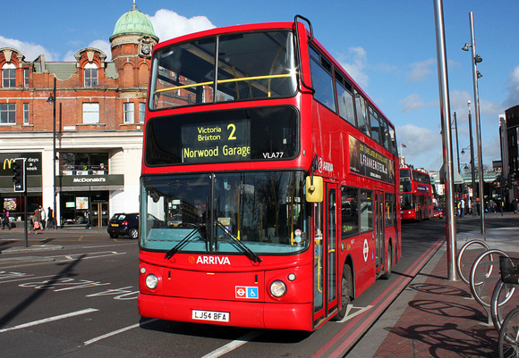Route 2, Arriva London, VLA77, LJ54BFA, Brixton