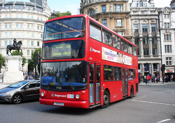 Route 15, Stagecoach London 17526, LX51FOJ, Trafalgar Square