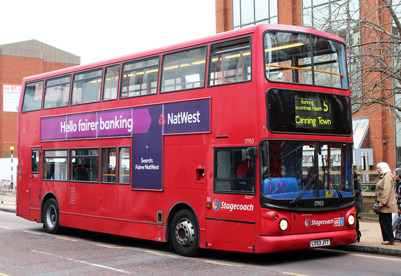 Route 5, Stagecoach London 17953, LX53JYT, Romford
