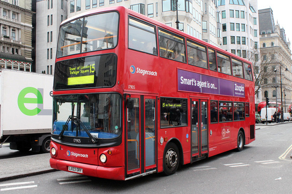 Route 15, Stagecoach London 17905, LX03ORY, Charing Cross