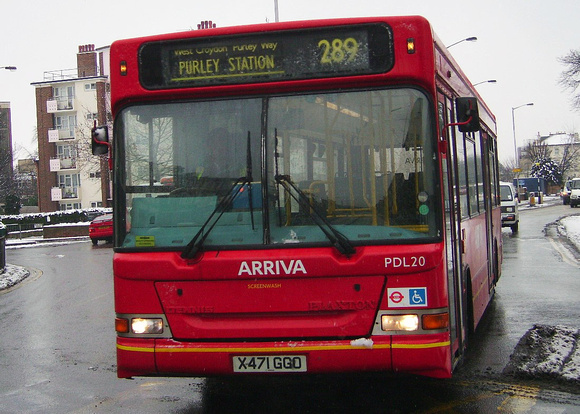 Route 289, Arriva London, PDL20, X471GGO, Addiscombe