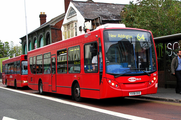 Route 64, Metrobus 708, YX58DXD, Croydon