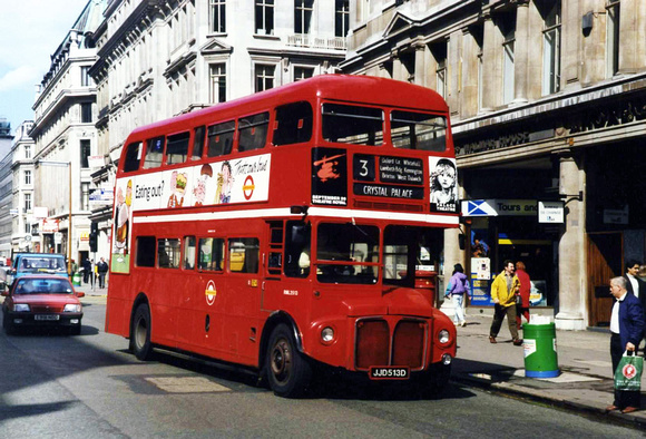 Route 3, London Transport, RML2513, JJD513D, Oxford Circus