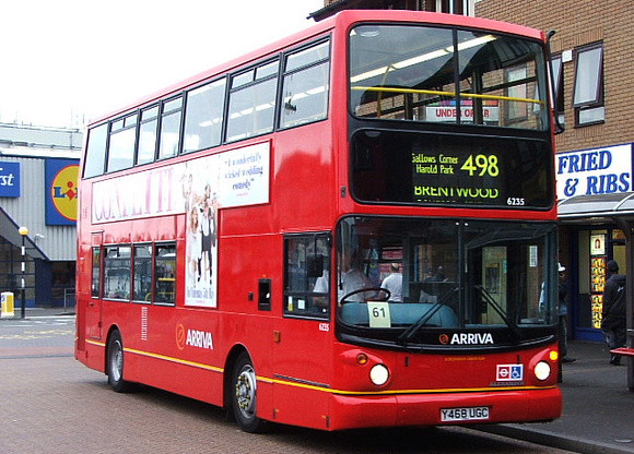 Route 498, Arriva Southend 6235, Y468UGC, Romford