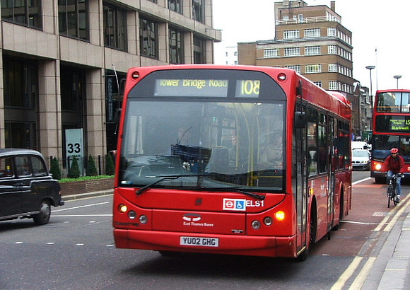 Route 108, East Thames Buses, ELS1, YU02GHG