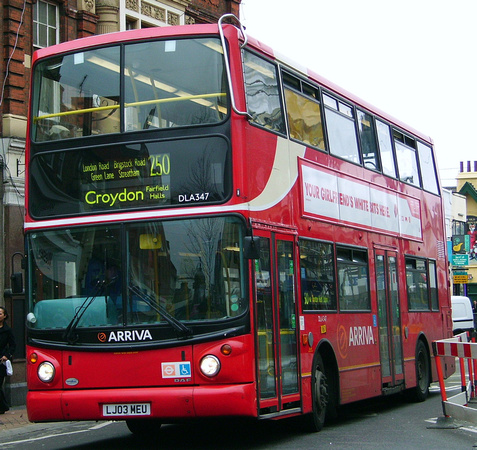Route 250, Arriva London, DLA347, LJ03MEU, Croydon