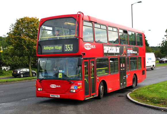 Route 353, Metrobus 942, YN56FDX, Addington Village