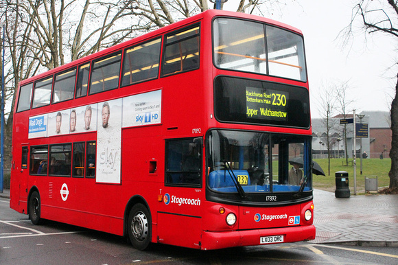 Route 230, Stagecoach London 17892, LX03ORC, Walthamstow