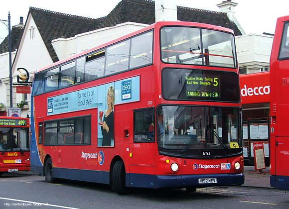 Route 5, Stagecoach London 17192, V192MEV, Romford