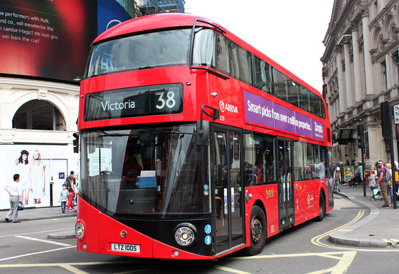 Route 38, Arriva London, LT5, LTZ1005, Piccadilly Circus