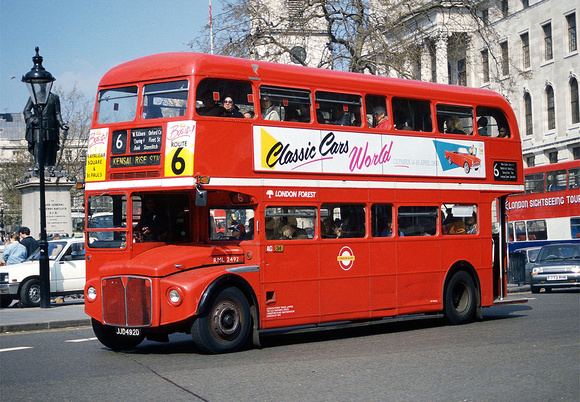 Route 6, London Forest, RML2492, JJD492D, Trafalagar Square