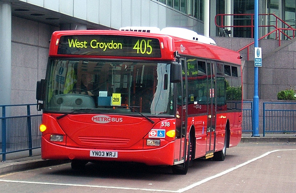 Route 405, Metrobus 538, YN03WRJ, Croydon