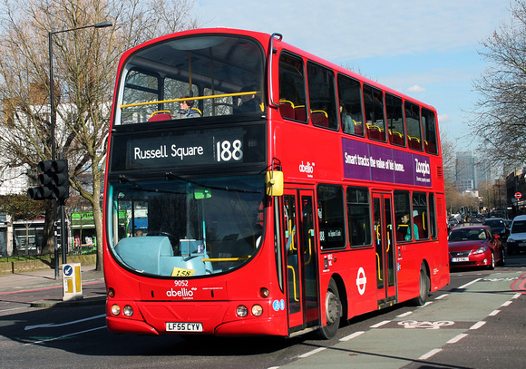 Route 188, Abellio London 9052, LF55CYV, Bermondsey Station