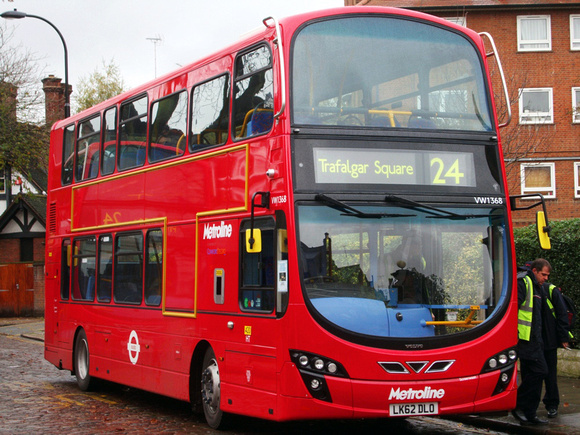 Route 24, Metroline, VW1368, LK62DLO, Hampstead Heath