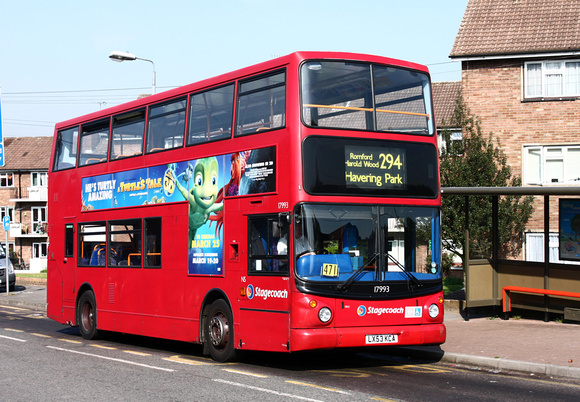 Route 294, Stagecoach London 17993, LX53KCA, Havering Park