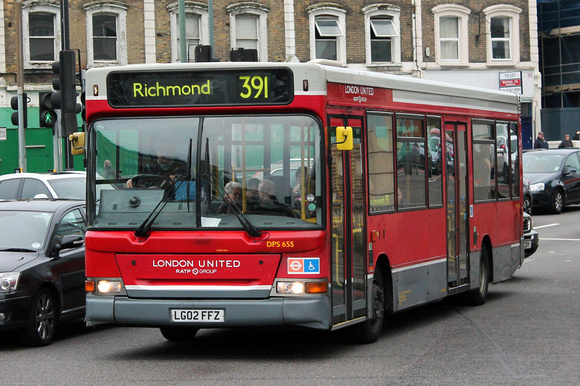 Route 391, London United RATP, DPS655, LG02FFZ, Hammersmith