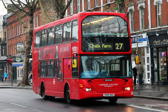 Route 27, London United RATP, SLE13, YN55NHG, Turnham Green