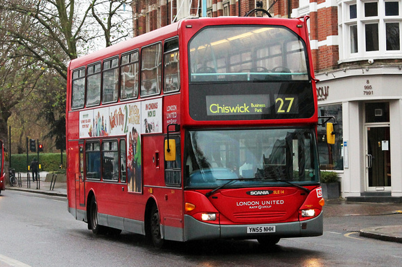 Route 27, London United RATP, SLE14, YN55NHH, Turnham Green