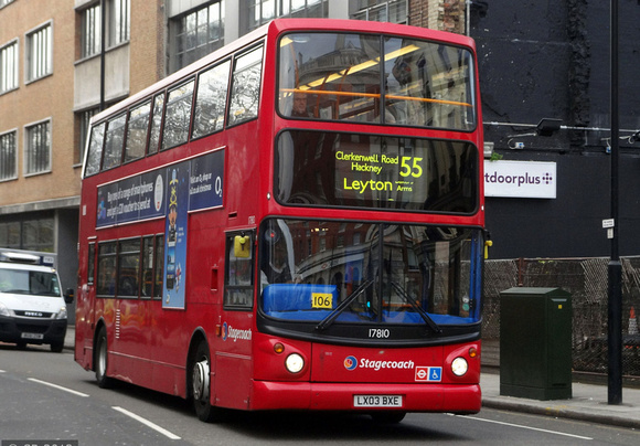 Route 55, Stagecoach London 17810, LX03BXE, Barbican