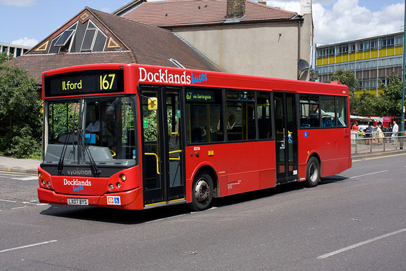 Route 167, Docklands Buses, ED26, LX07BYS, Ilford