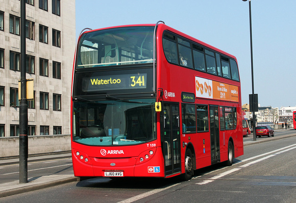 Route 341, Arriva London, T159, LJ60AVG, Waterloo Bridge