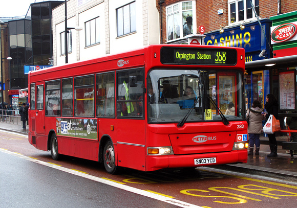 Route 358, Metrobus 283, SN03YCD, Bromley