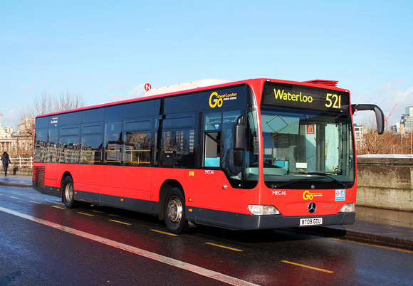 Route 521, Go Ahead London, MEC46, BT09GOU, Waterloo Bridge