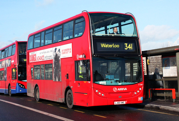 Route 341, Arriva London, T154, LJ60AWC, Waterloo Bridge