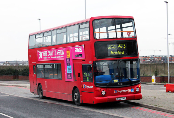 Route 473, Stagecoach London 17433, LX51FKG, North Woolwich