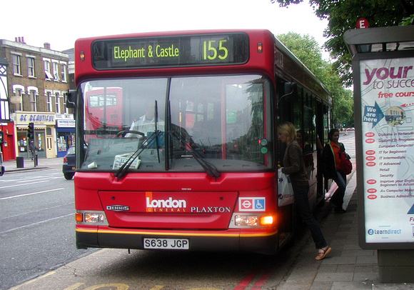 Route 155, London General, LDP90, S638JGP, Clapham Common