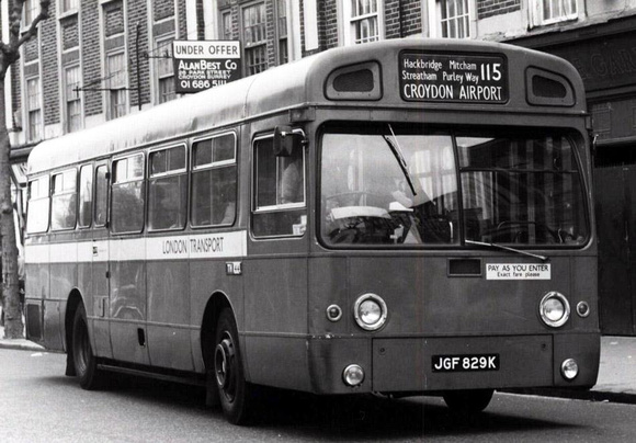 Route 115, London Transport, SMS829, JGF829K