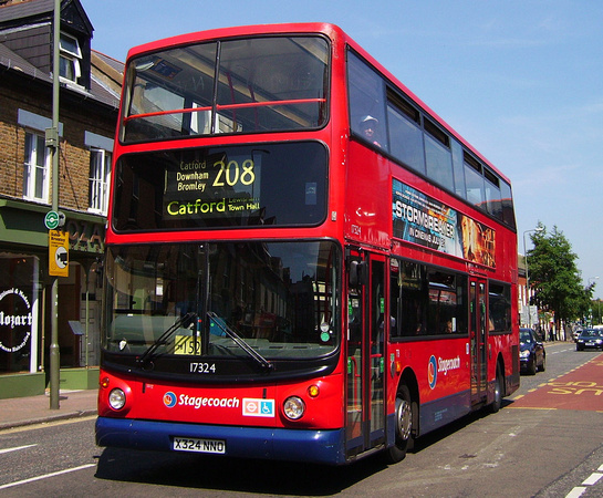 Route 208, Stagecoach London 17324, X324NNO, Bromley
