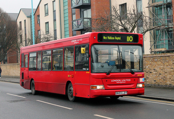 Route 110,  London United RATP, DPS681, SN03LDY, West Middlesex Hospital