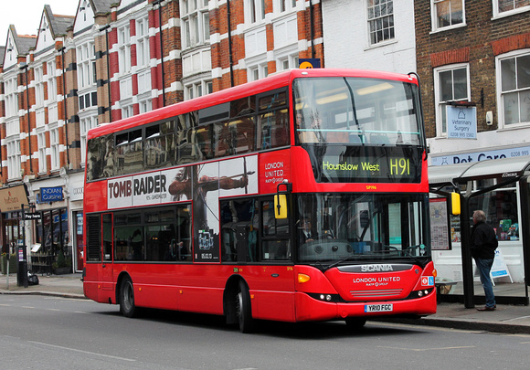 Route H91, London United RATP, SP196, YR10FGC, Chiswick Lane