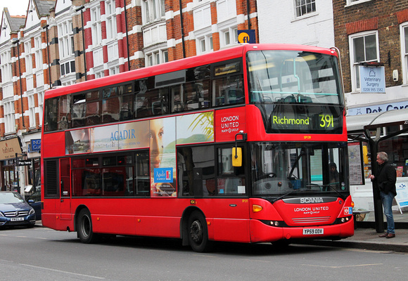 Route 391, London United RATP, SP139, YP59ODV, Chiswick Lane