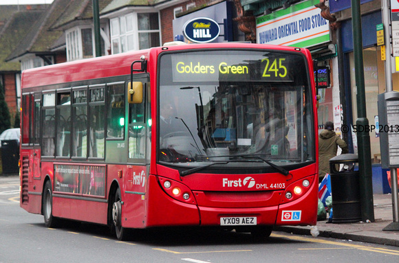 Route 245, First London, DML44103, YX09AEZ, Golders Green