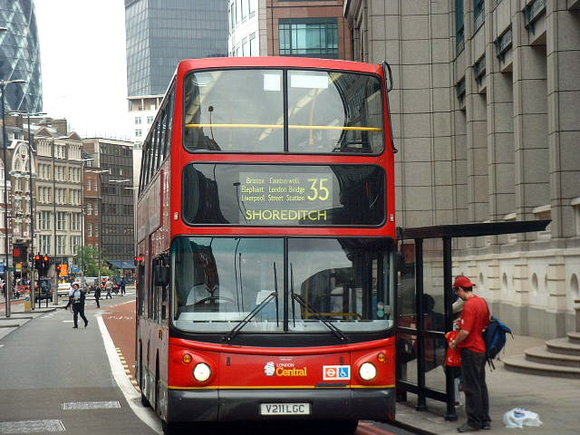 Route 35, London Central, AVL11, V211LGC, Liverpool Street