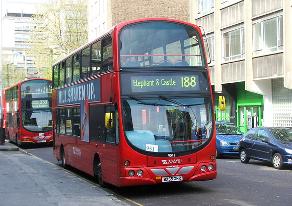 Route 188, Travel London 9041, BX55XMR, Elephant & Castle