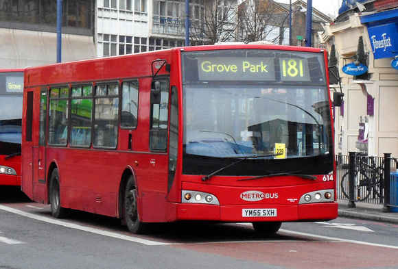 Route 181, Metrobus 614, YM55SXH, Lewisham