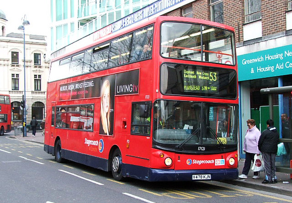 Route 53, Stagecoach London 17121, V478KJN, Woolwich