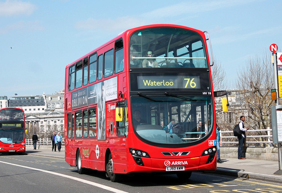 Route 76, Arriva London, HV18, LJ60AWM, Waterloo Bridge
