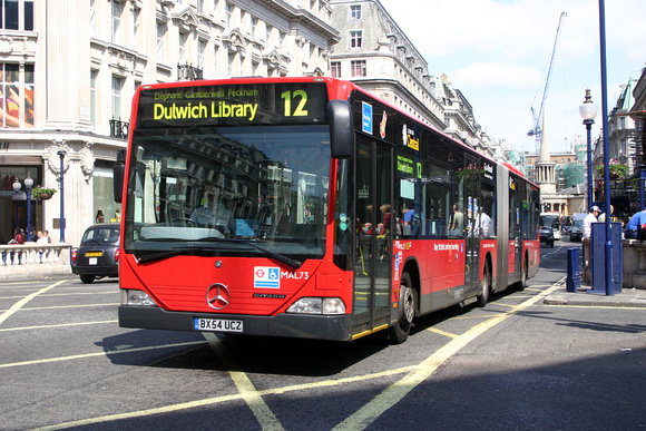 Route 12, London Central, MAL73, BX54UCZ, Oxford Circus