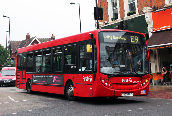 Route E9, First London, DML44113, YX09FLE, Ealing Broadway