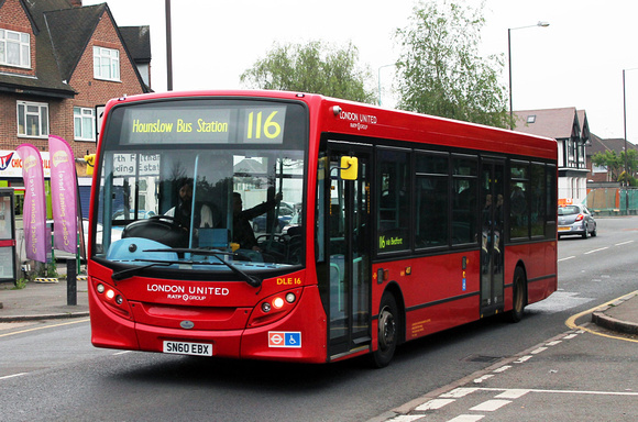 Route 116, London United RATP, DLE16, SN60EBX, Feltham
