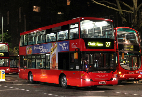 Route 27, London United RATP, SP185, YT10XCJ, Kensington